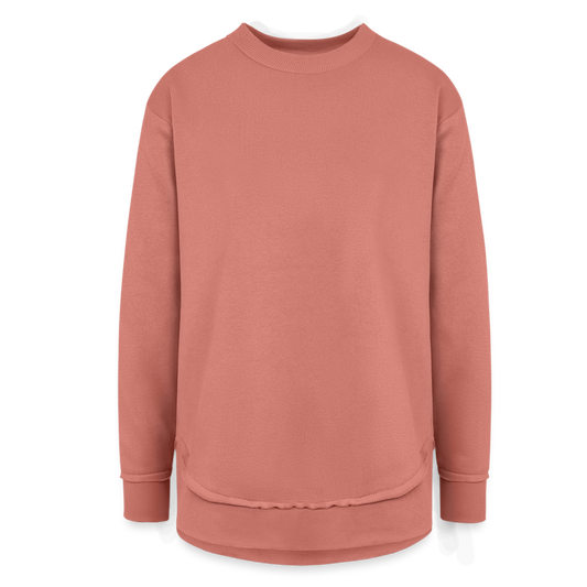 Customizable Women's Weekend Tunic Fleece Sweatshirt ADD YOUR OWN PHOTO, IMAGES, DESIGNS, QUOTES AND MORE - mauve