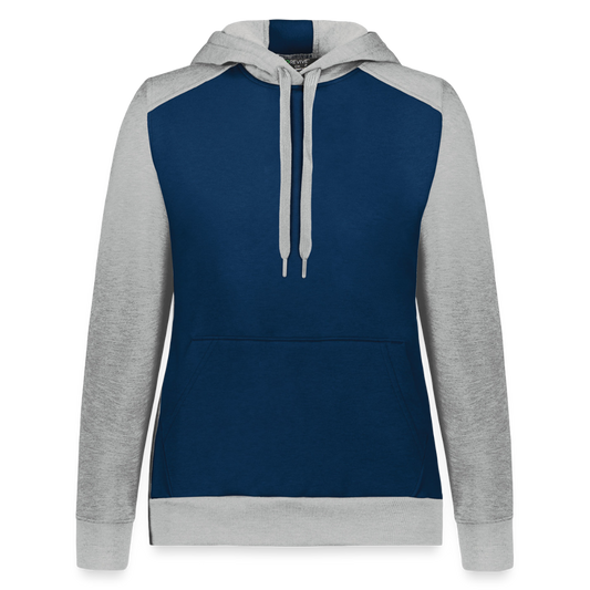 Customizable Augusta Sportswear Ladies Three-Season Fleece Hoodie ADD YOUR OWN PHOTO, IMAGES, DESIGNS, QUOTES AND MORE - navy heather/gray