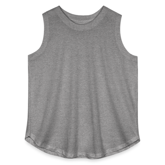 Customizable Women's Curvy Relaxed Tank Top ADD YOUR OWN PHOTO, IMAGES, DESIGNS, QUOTES AND MORE - granite heather
