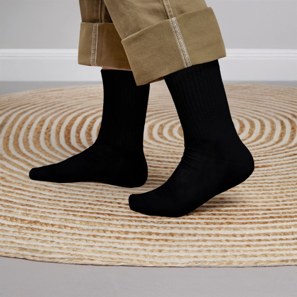 Custom Photo Crew Socks – USA-Made SOCCO Socks | Upload Your Own Image, Design, Quote or Logo | Personalized Gift Socks - black