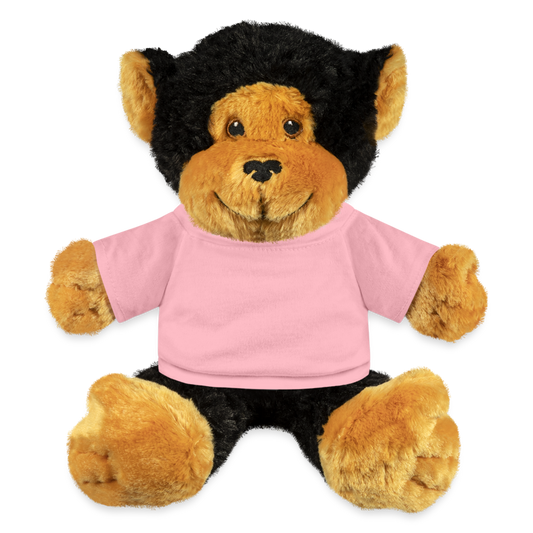 Customizable Monkey Plushie ADD YOUR OWN PHOTO, IMAGES, DESIGNS, QUOTES AND MORE - petal pink