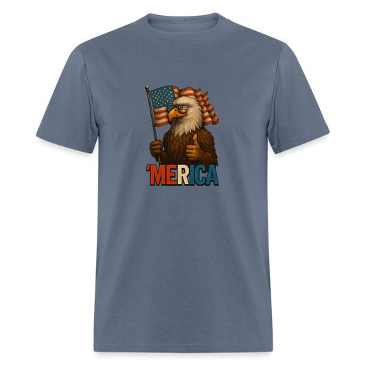 Thumbs Up Merica Eagle 4th of July Funny and Patriotic Unisex Classic T-Shirt - denim