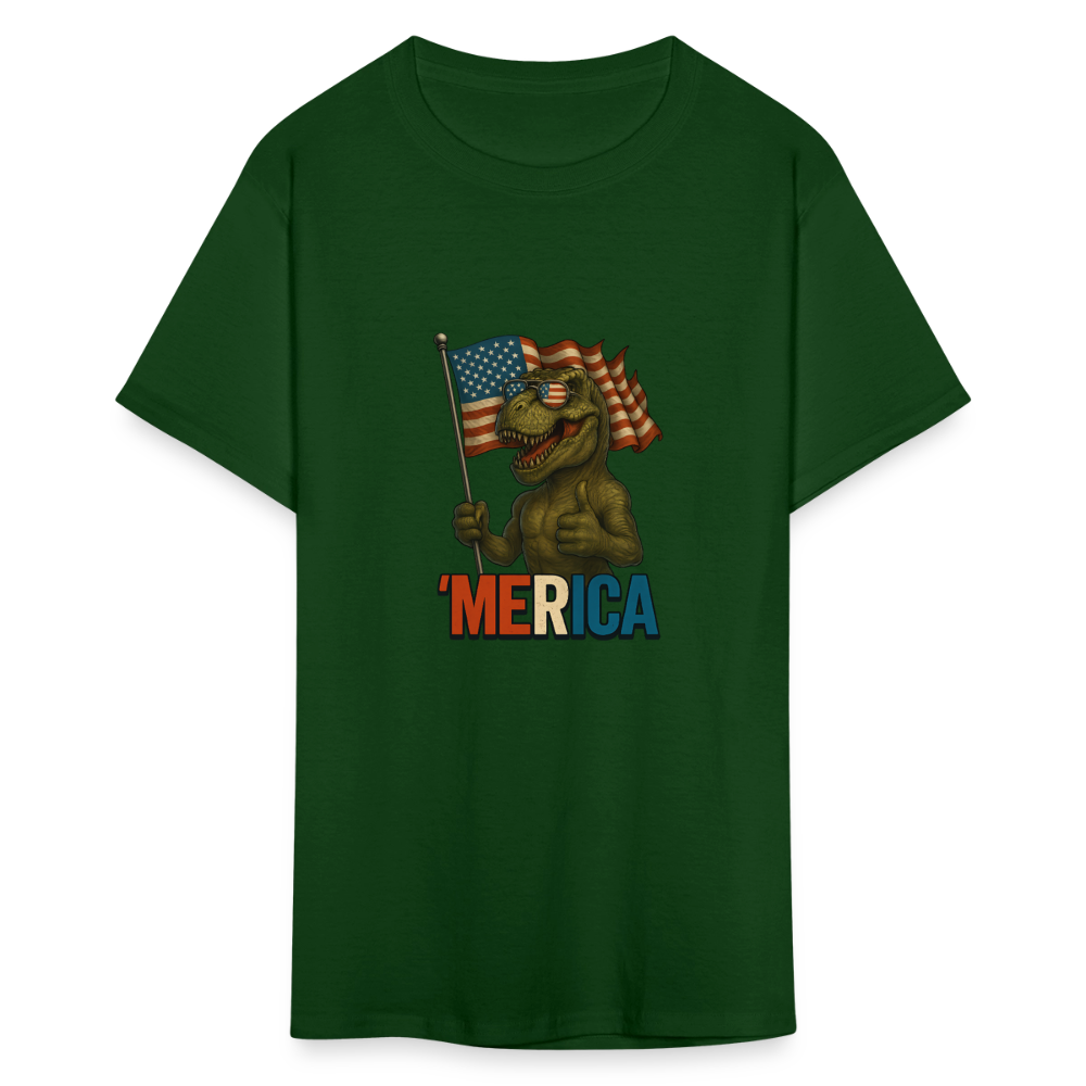 Thumbs Up Merica T Rex 4th of July Funny and Patriotic Unisex Classic T-Shirt - forest green