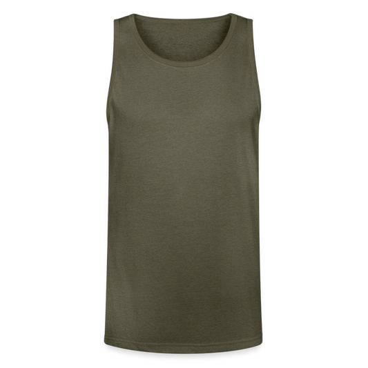 Customizable Unisex Tri-Blend Organic Tank Top ADD YOUR OWN PHOTO, IMAGES, DESIGNS, QUOTES AND MORE - heather olive
