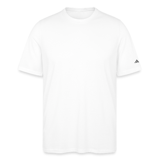 Customizable Adidas Men's Blended T-shirt ADD YOUR OWN PHOTO, IMAGES, DESIGNS, QUOTES AND MORE - white