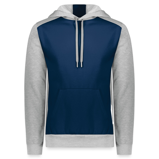 Customizable Augusta Sportswear Unisex Three-Season Fleece Hoodie ADD YOUR OWN PHOTO, IMAGES, DESIGNS, QUOTES AND MORE - navy heather/gray