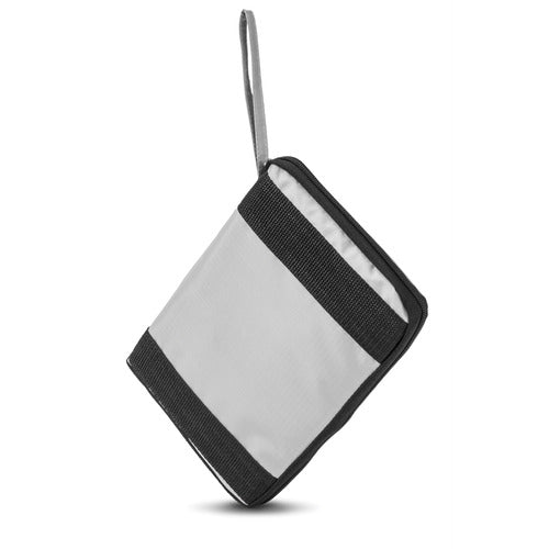 15.7” Foldable Travel Tote Bag with Built-In Storage Case, Lightweight Polyester Carry-On with Zippered Pockets