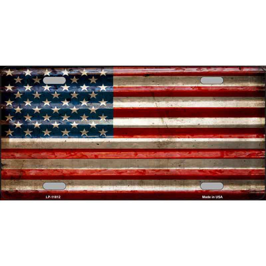American Flag Novelty Metal License Plate Tag Customize with your own words, texts, name