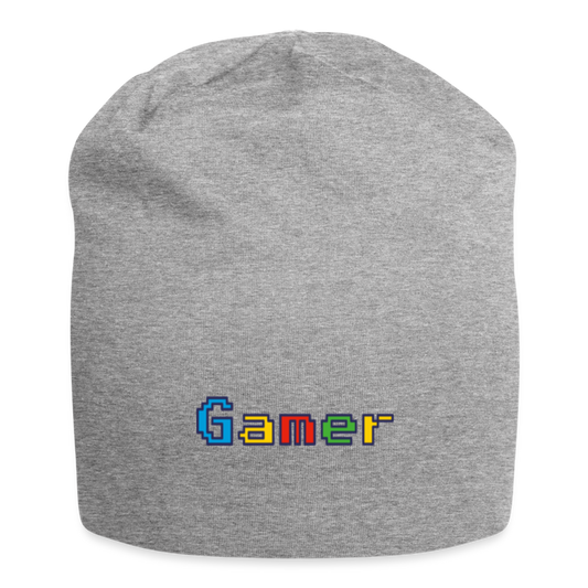 Gamer Retro Pixel Color Font For Video Game Gifts Jersey Beanie - heather gray