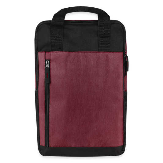 Customizable Laptop Backpack add your own photos, images, designs, quotes, texts and more - heather burgundy/black