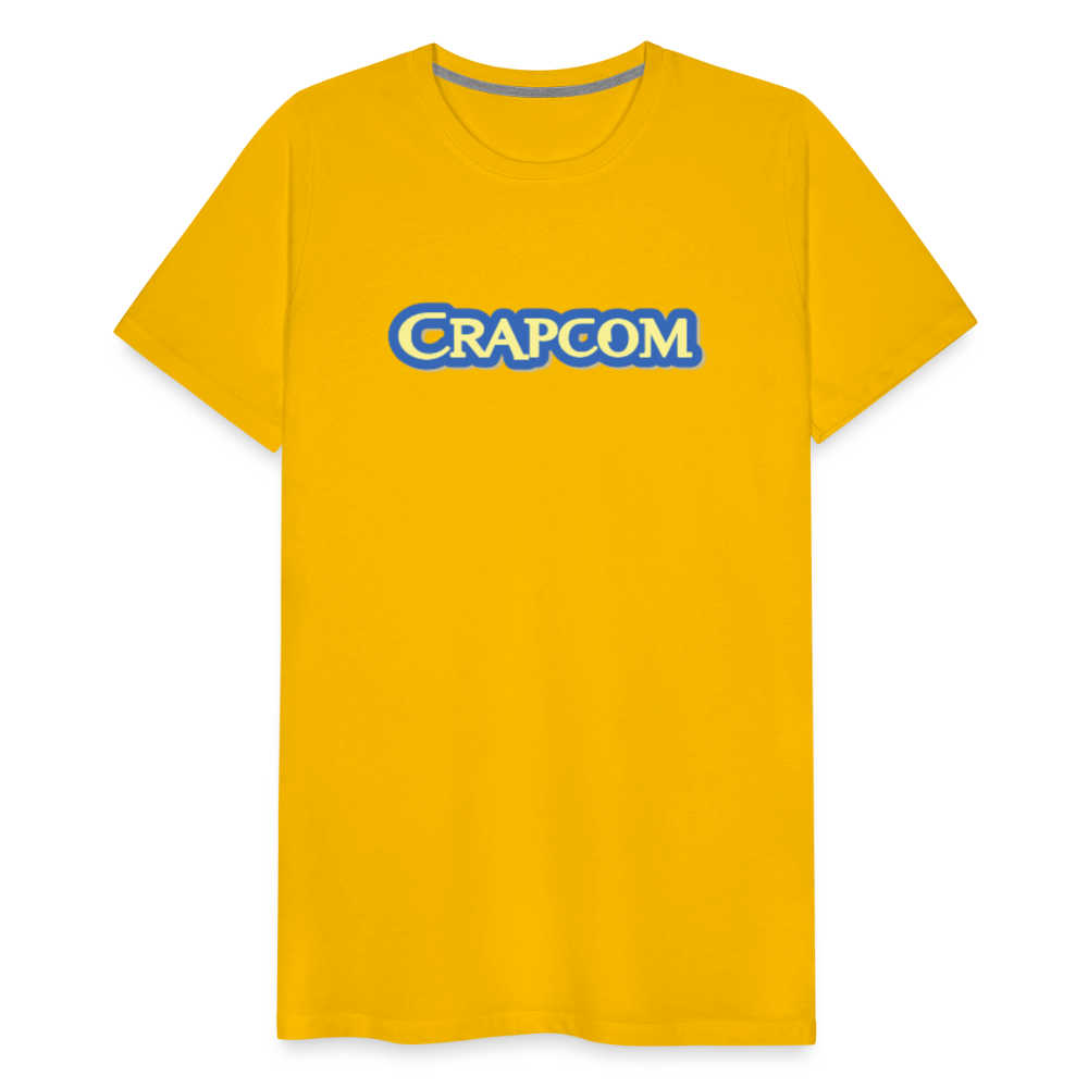 Crapcom funny parody Videogame Gift for Gamers & PC players Men's Premium T-Shirt - sun yellow