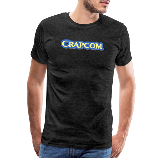 Crapcom funny parody Videogame Gift for Gamers & PC players Men's Premium T-Shirt - charcoal grey