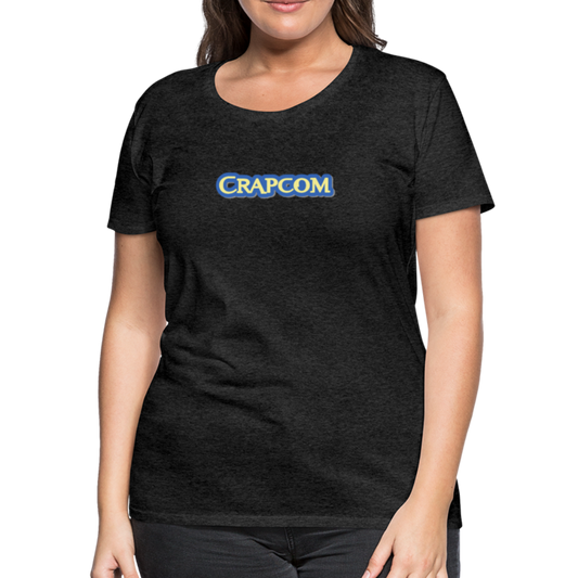 Crapcom funny parody Videogame Gift for Gamers & PC players Women’s Premium T-Shirt - charcoal grey