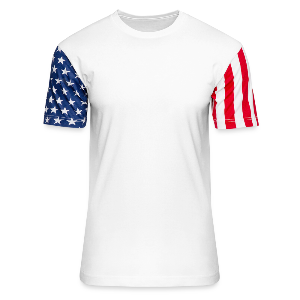 Customizable Adult Stars & Stripes T-Shirt ADD YOUR OWN PHOTO, IMAGES, DESIGNS, QUOTES AND MORE - white