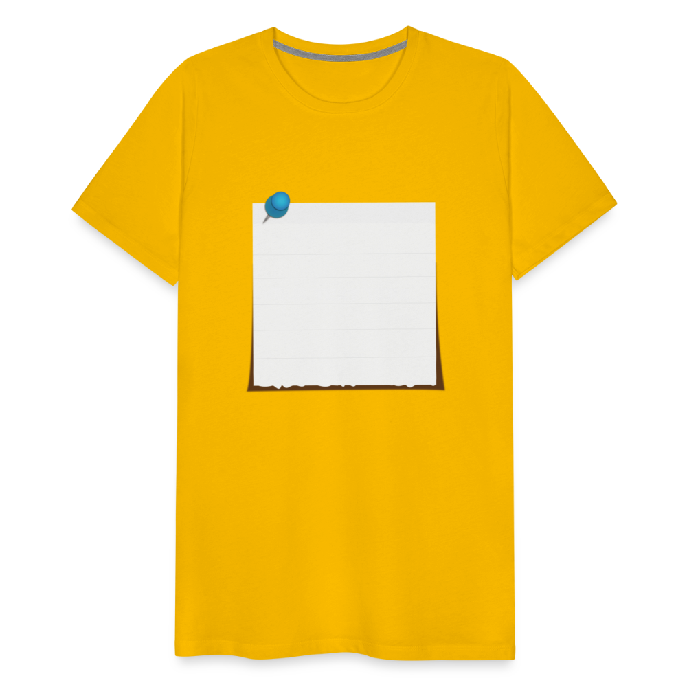 Sticky Note customizable personalized Template Men's Premium T-Shirt add your own photos, images, designs, quotes, texts, and more - sun yellow