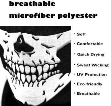 Skull Half Face Biker Bandana Mask – Lightweight Motorcycle & Paintball Scarf, Durable Cotton Blend, 22x22 Fearless Skull Design