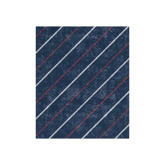 Blue & Lines Design Crushed Velvet Blanket