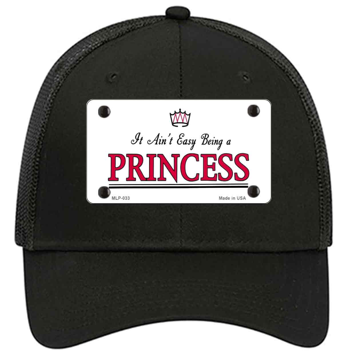 Easy Being A Princess Novelty Black Mesh License Plate Hat