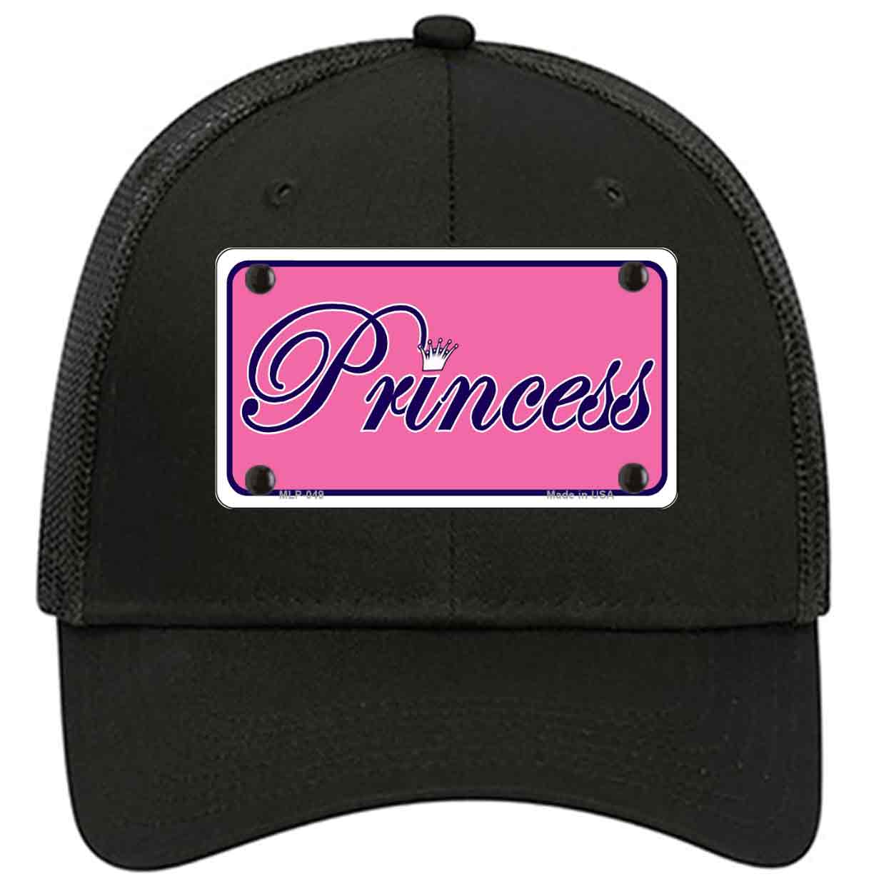 Pink Princess Tiara Novelty Black Mesh License Plate Hat