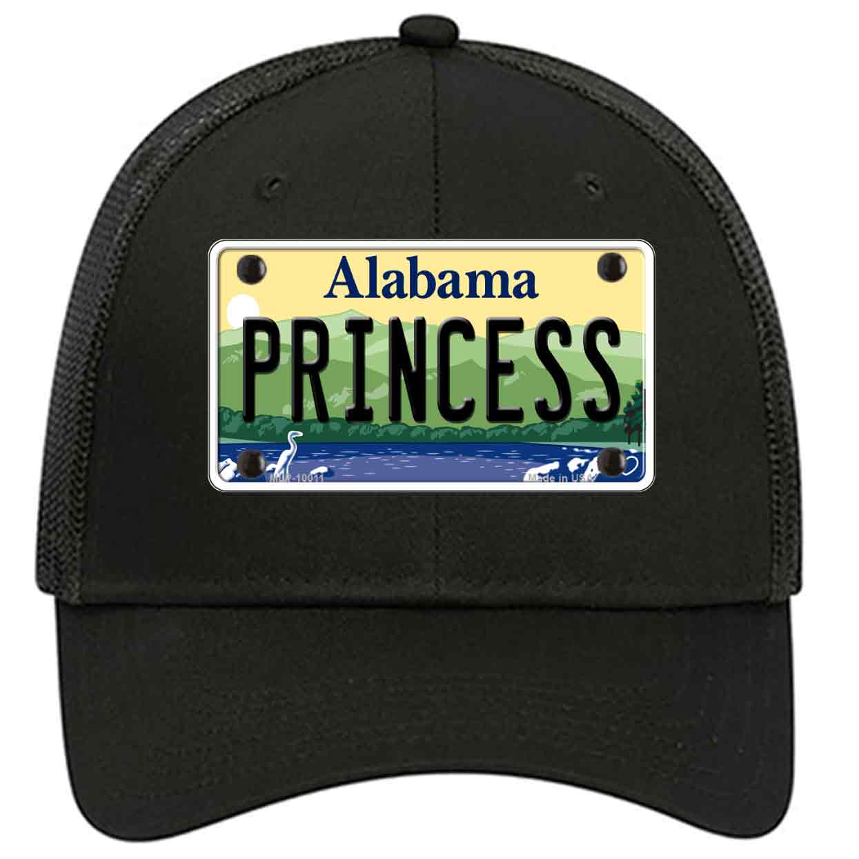 Princess Alabama Novelty Black Mesh License Plate Hat