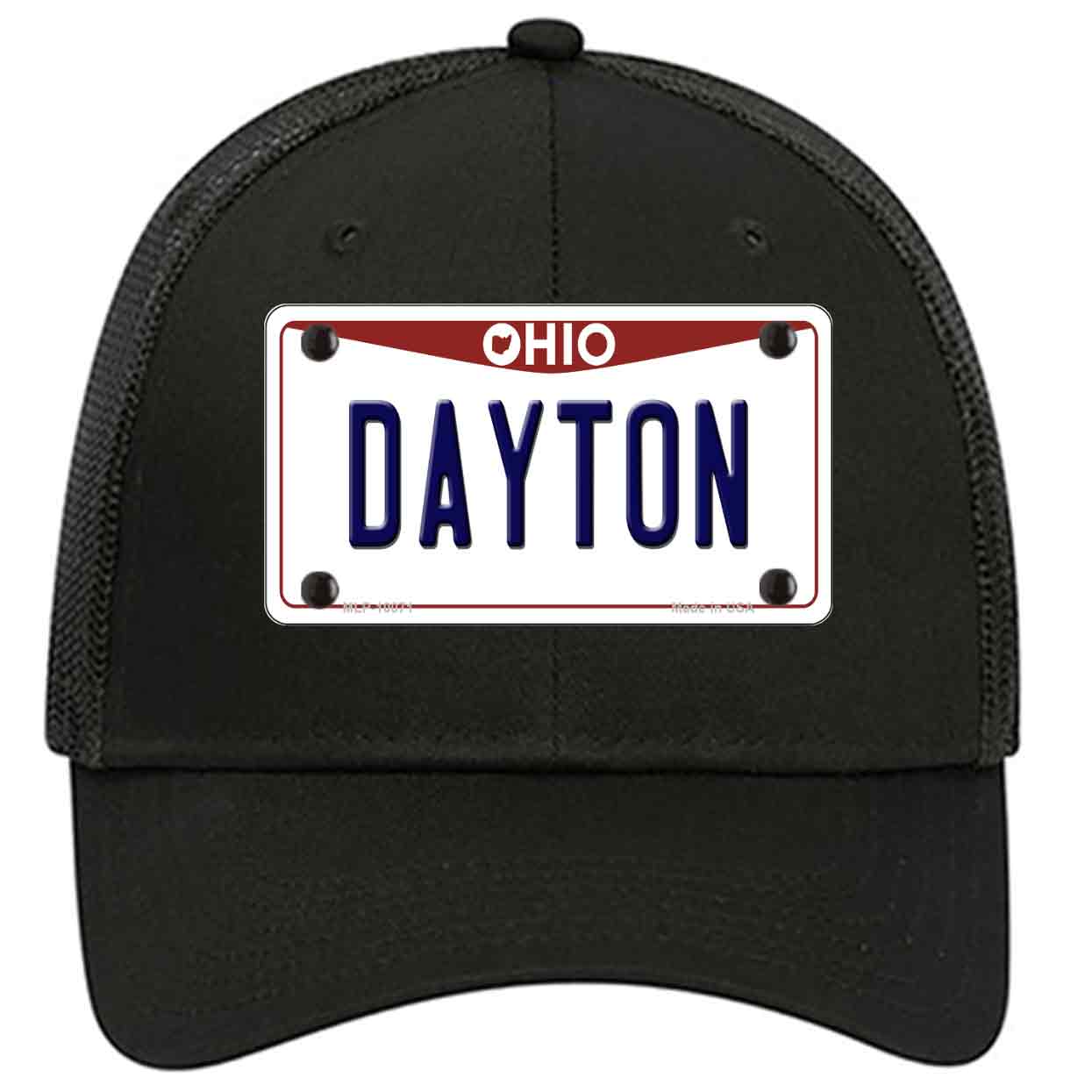 Dayton Ohio Novelty Black Mesh License Plate Hat