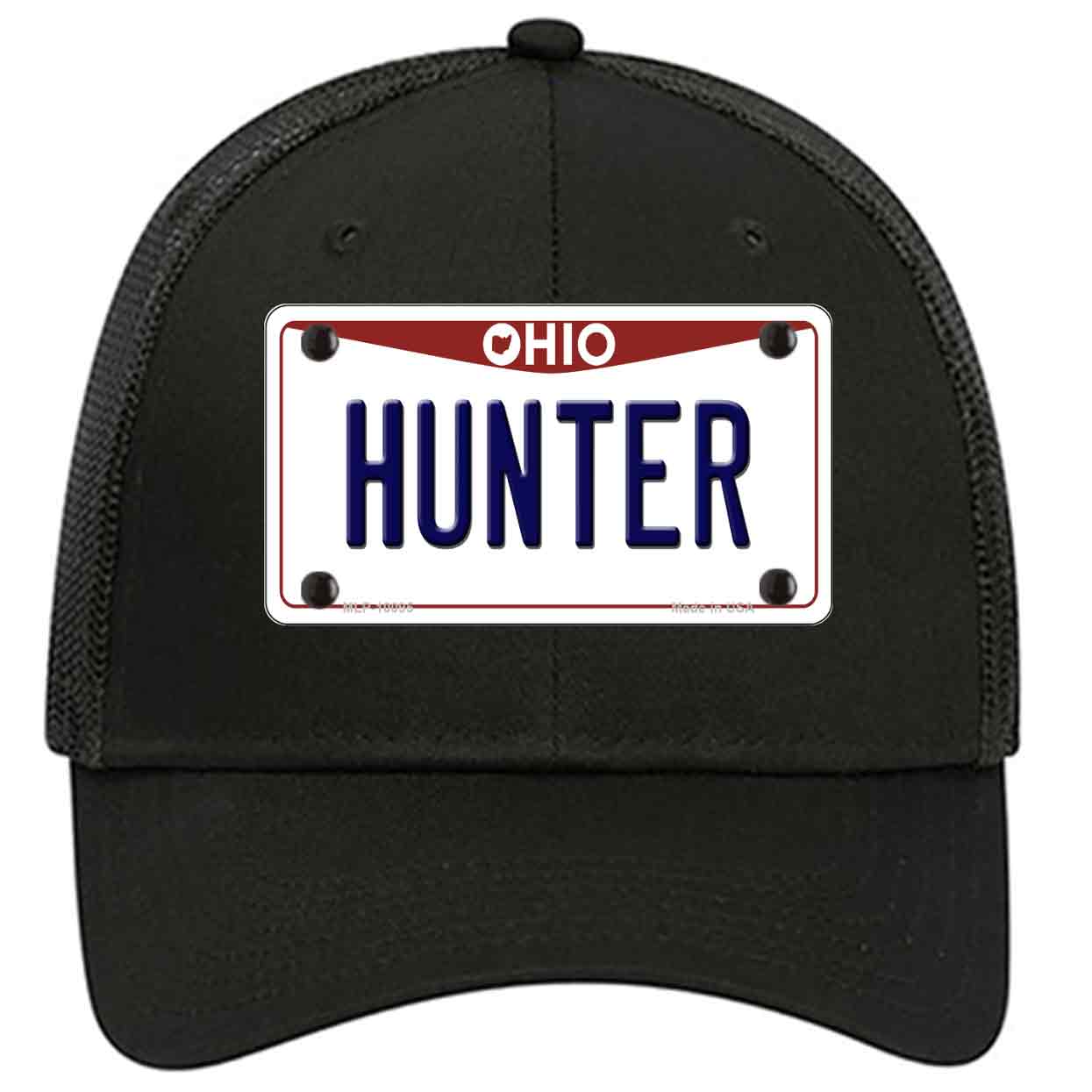 Hunter Ohio Novelty Black Mesh License Plate Hat