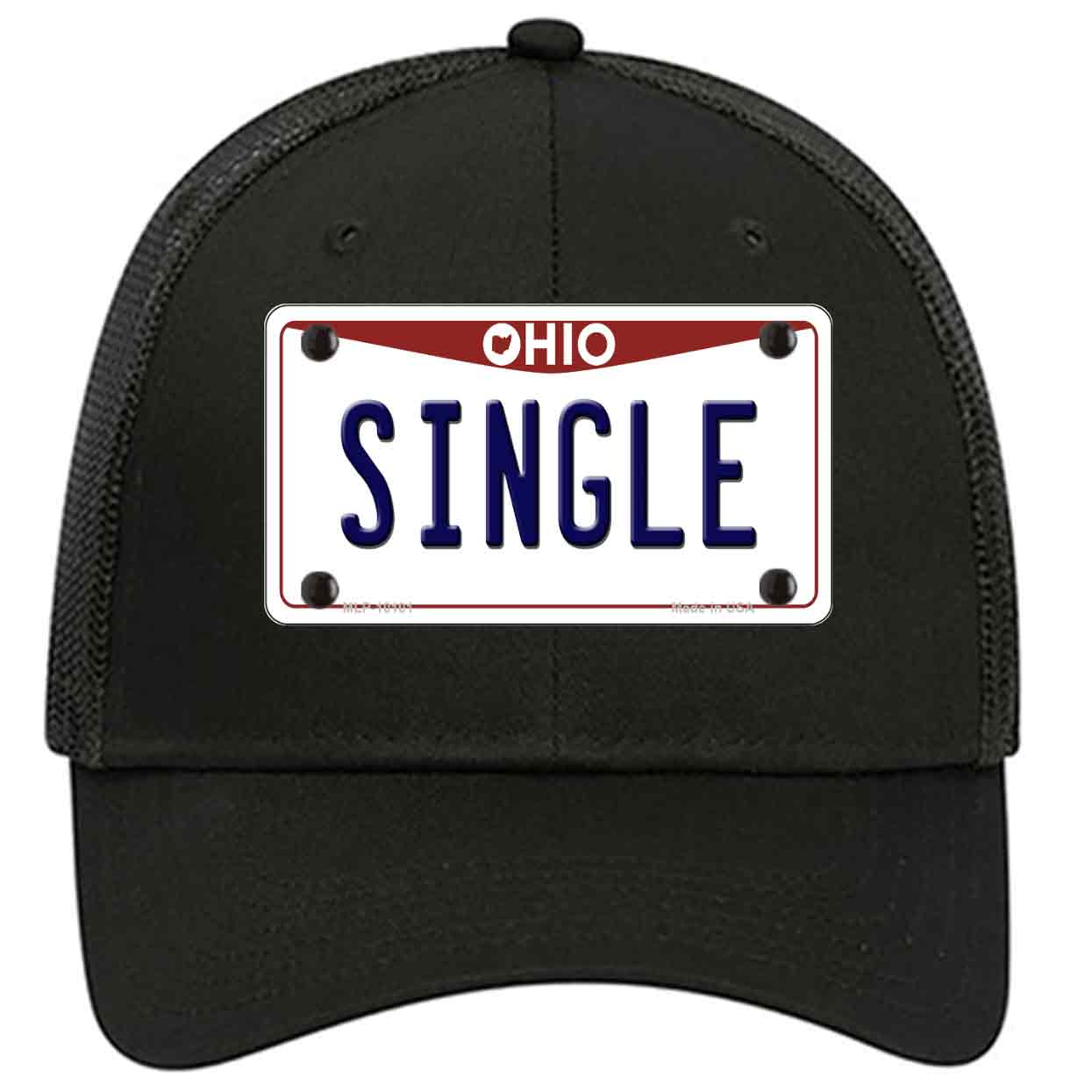 Single Ohio Novelty Black Mesh License Plate Hat
