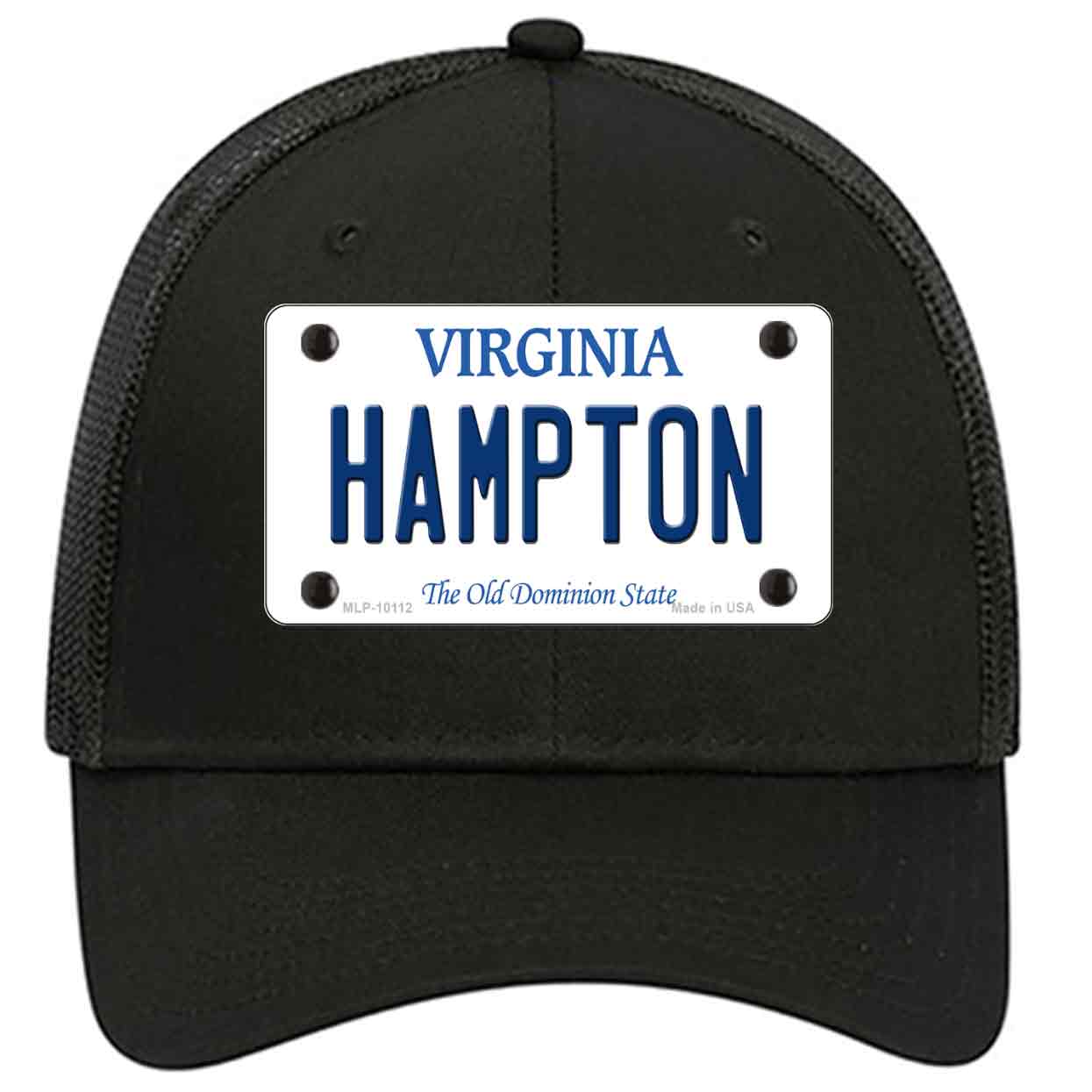 Hampton Virginia Novelty Black Mesh License Plate Hat