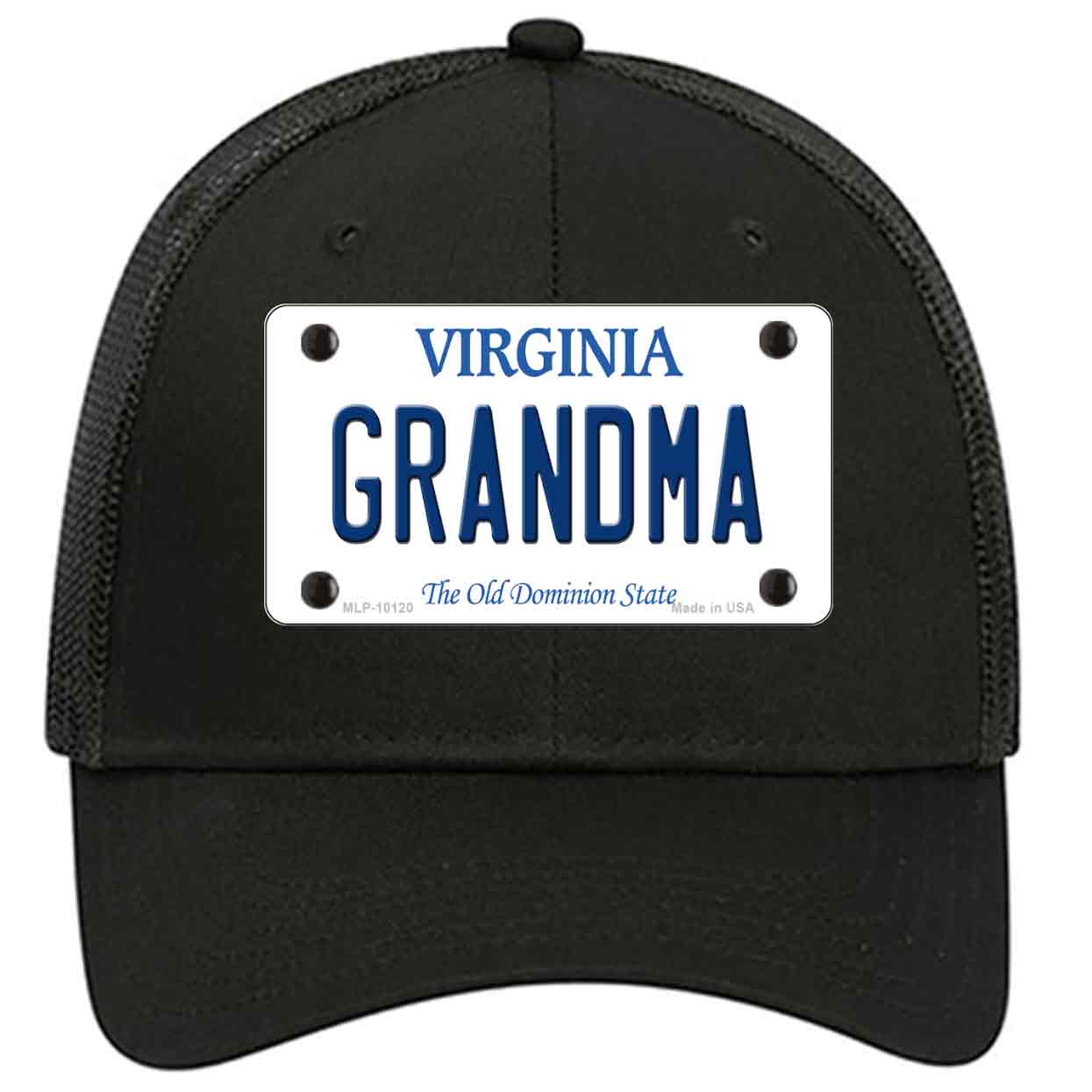 Grandma Virginia Novelty Black Mesh License Plate Hat