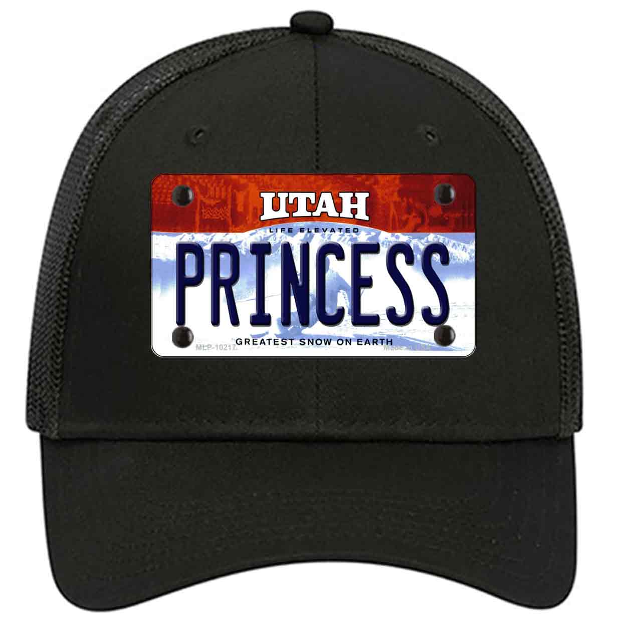 Princess Utah Novelty Black Mesh License Plate Hat
