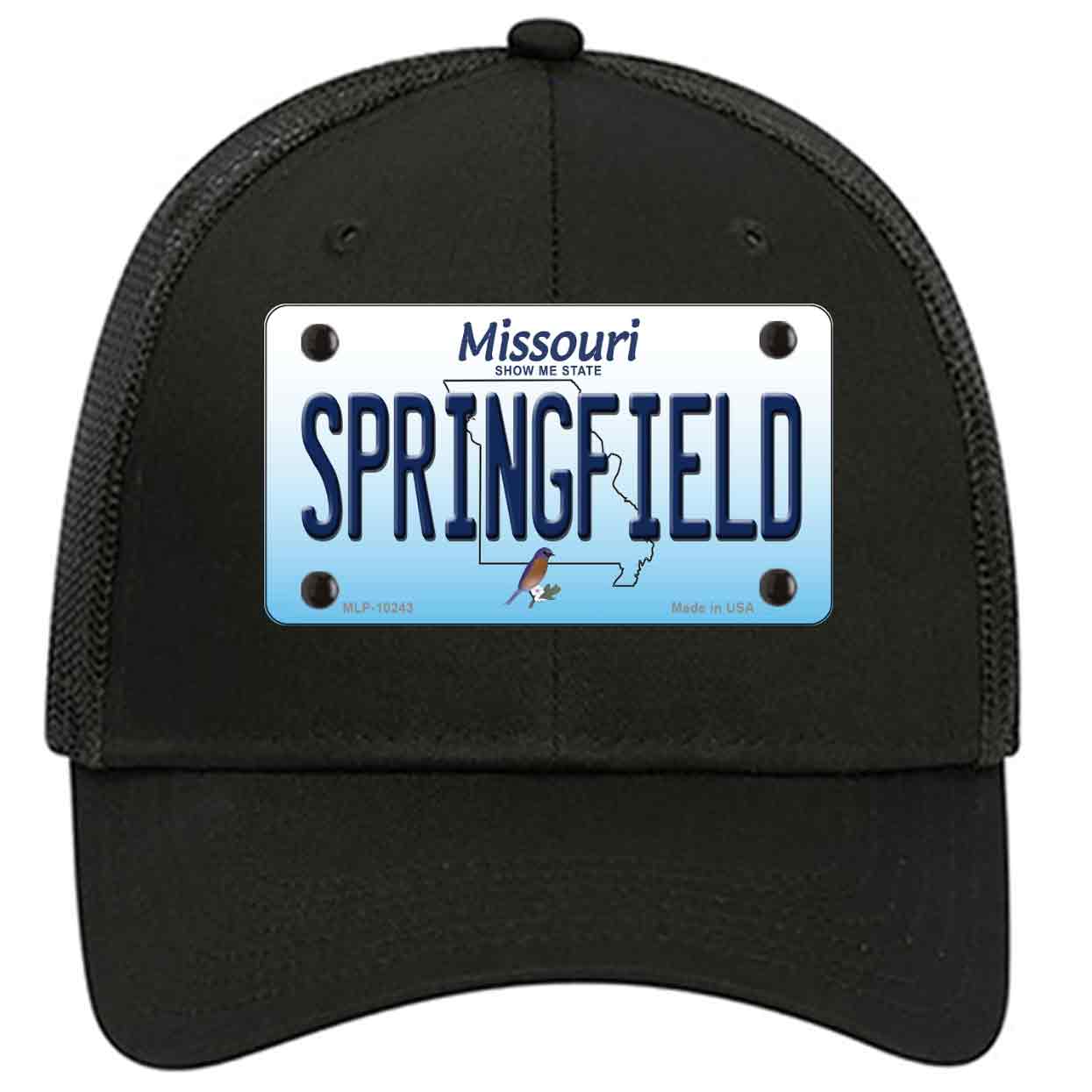 Springfield Missouri Novelty Black Mesh License Plate Hat