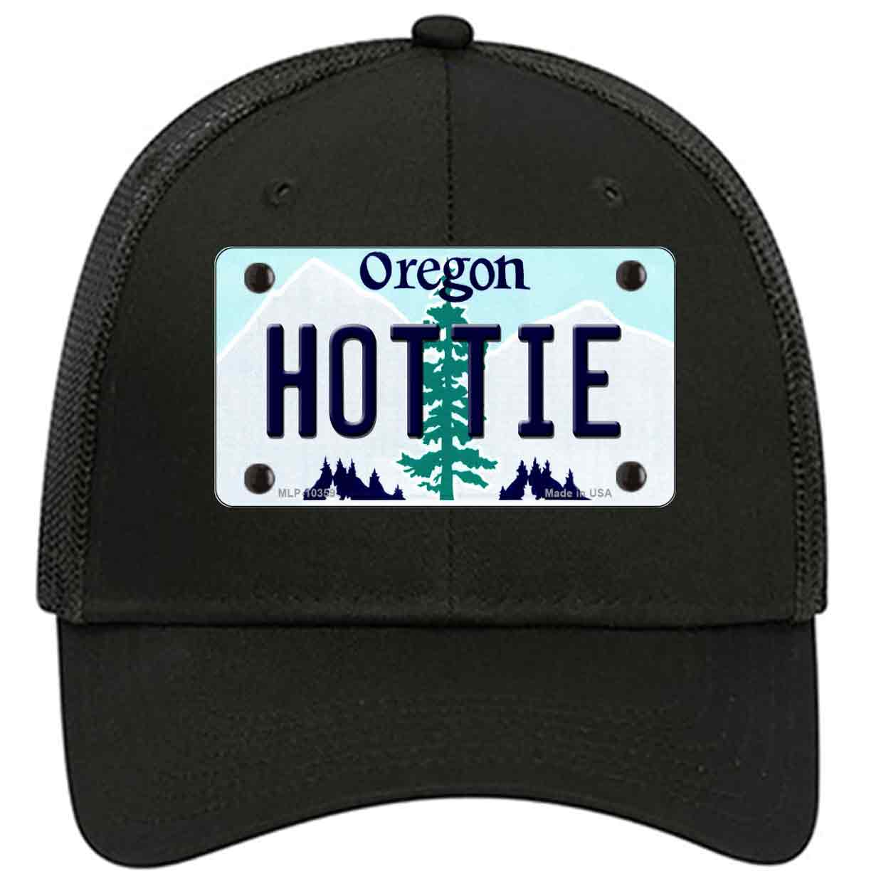 Hottie Oregon Novelty Black Mesh License Plate Hat