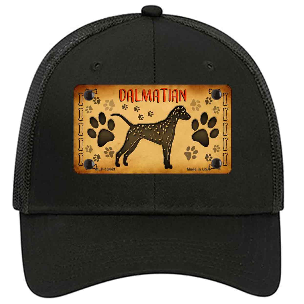 Dalmatian Novelty Black Mesh License Plate Hat