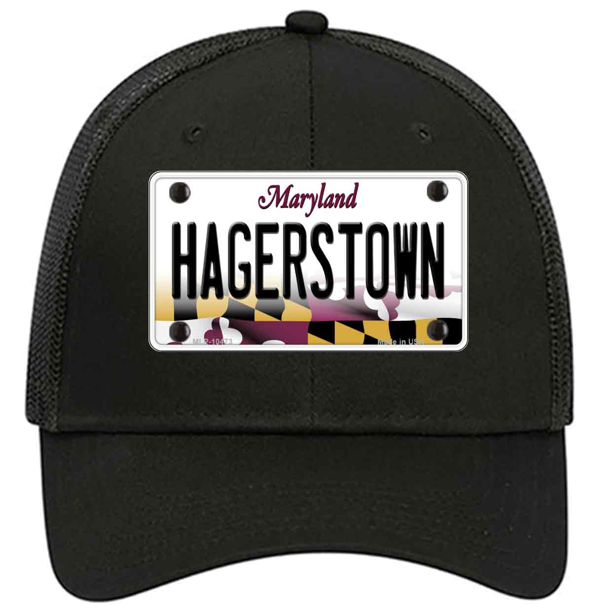 Hagerstown Maryland Novelty Black Mesh License Plate Hat
