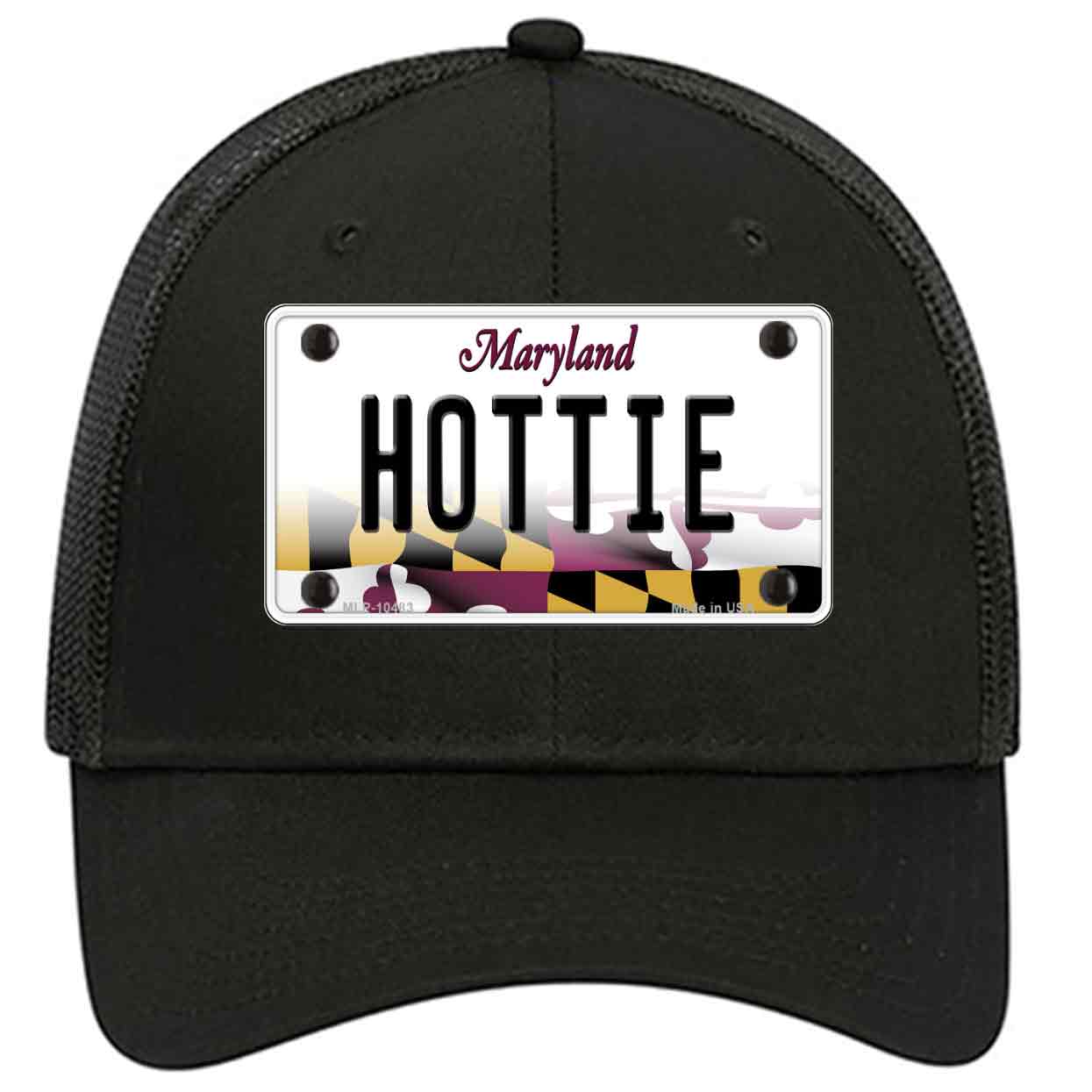 Hottie Maryland Novelty Black Mesh License Plate Hat