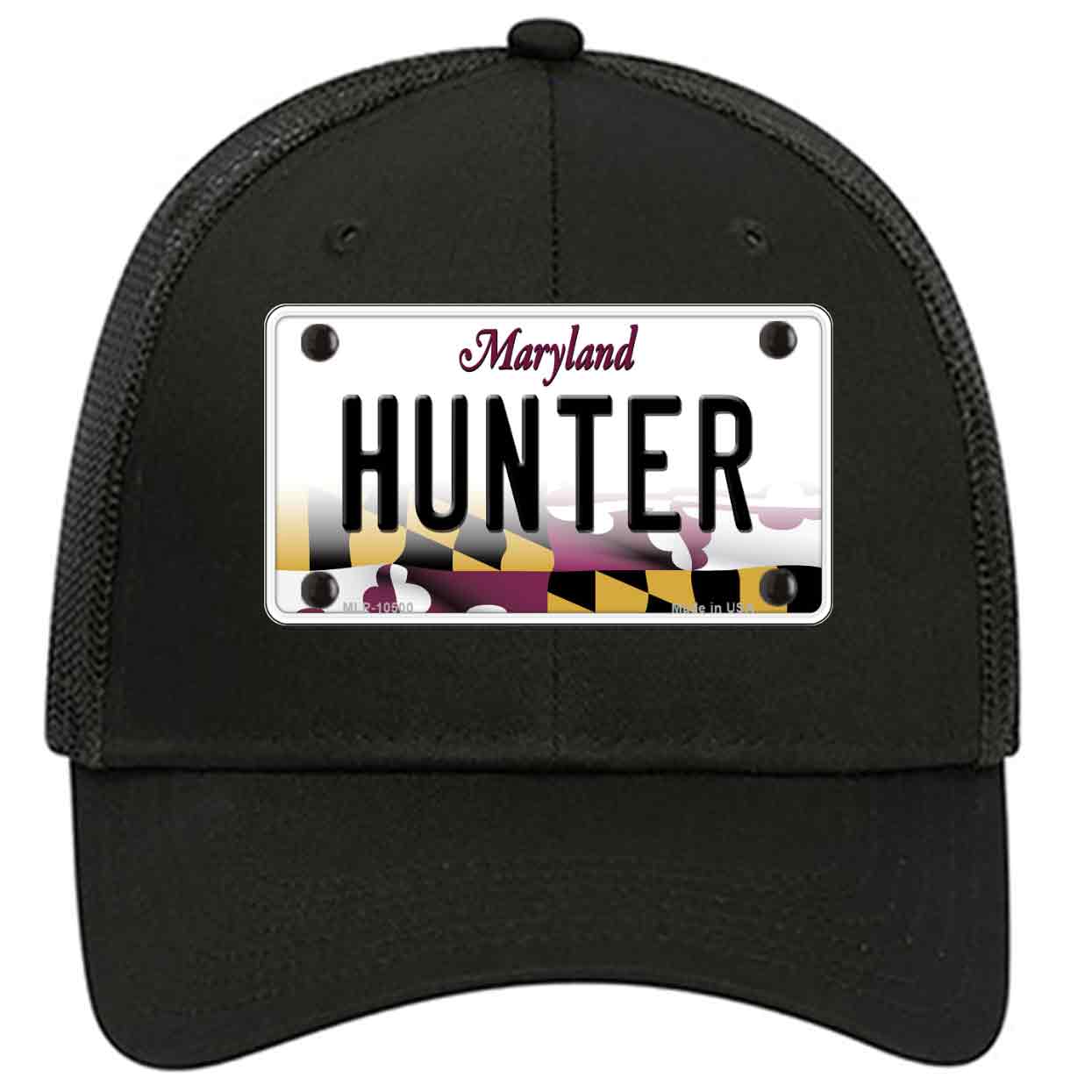 Hunter Maryland Novelty Black Mesh License Plate Hat