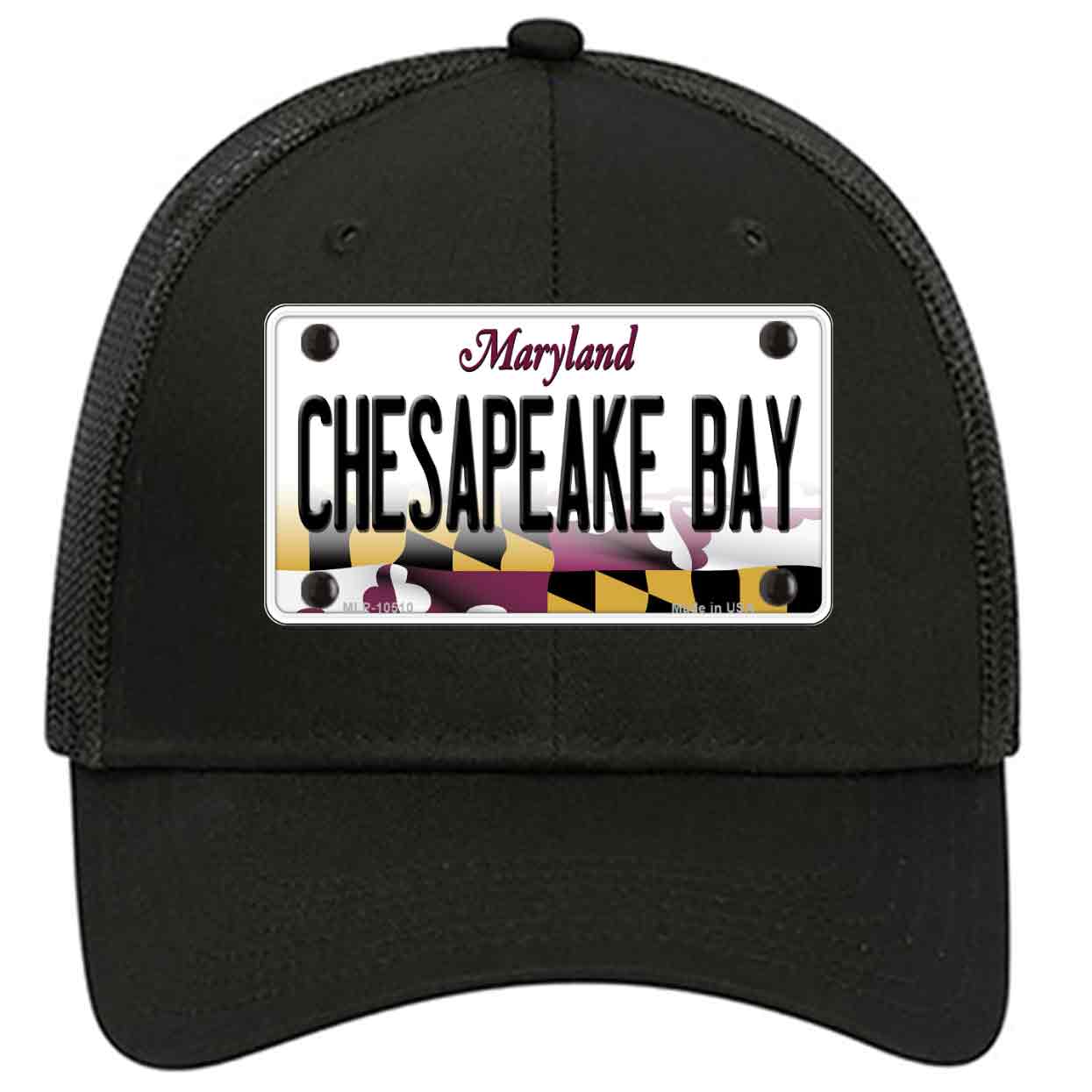 Chesapeake Bay Maryland Novelty Black Mesh License Plate Hat