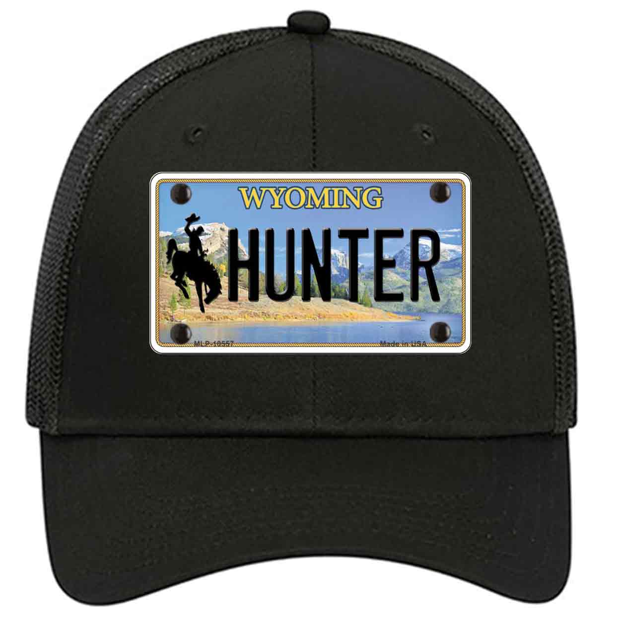 Hunter Wyoming Novelty Black Mesh License Plate Hat