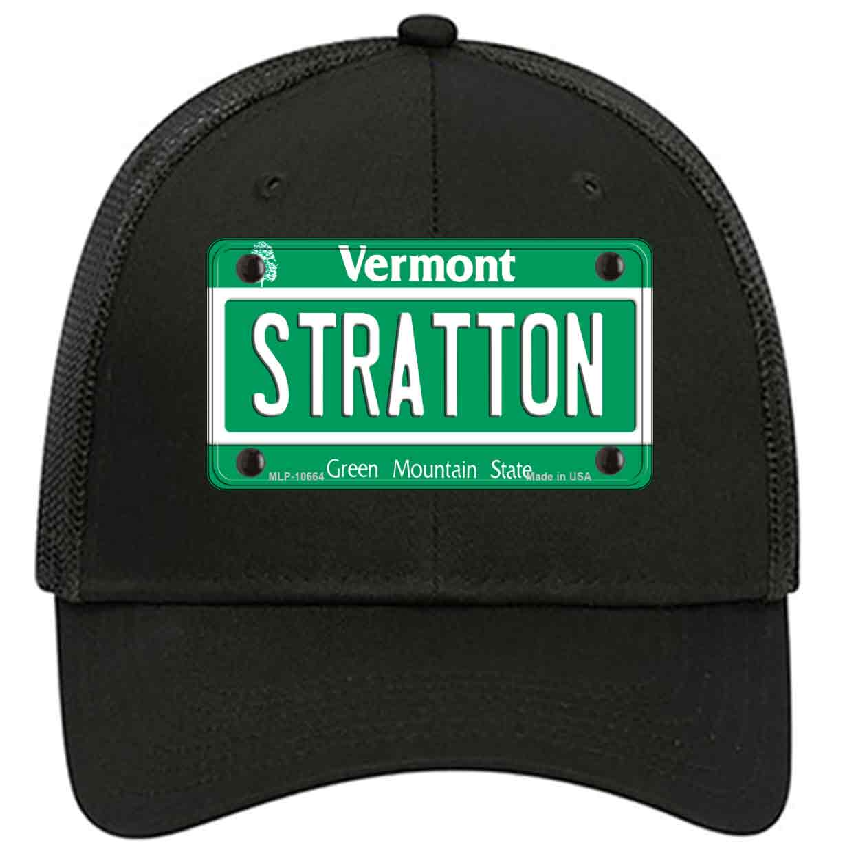 Stratton Vermont Novelty Black Mesh License Plate Hat