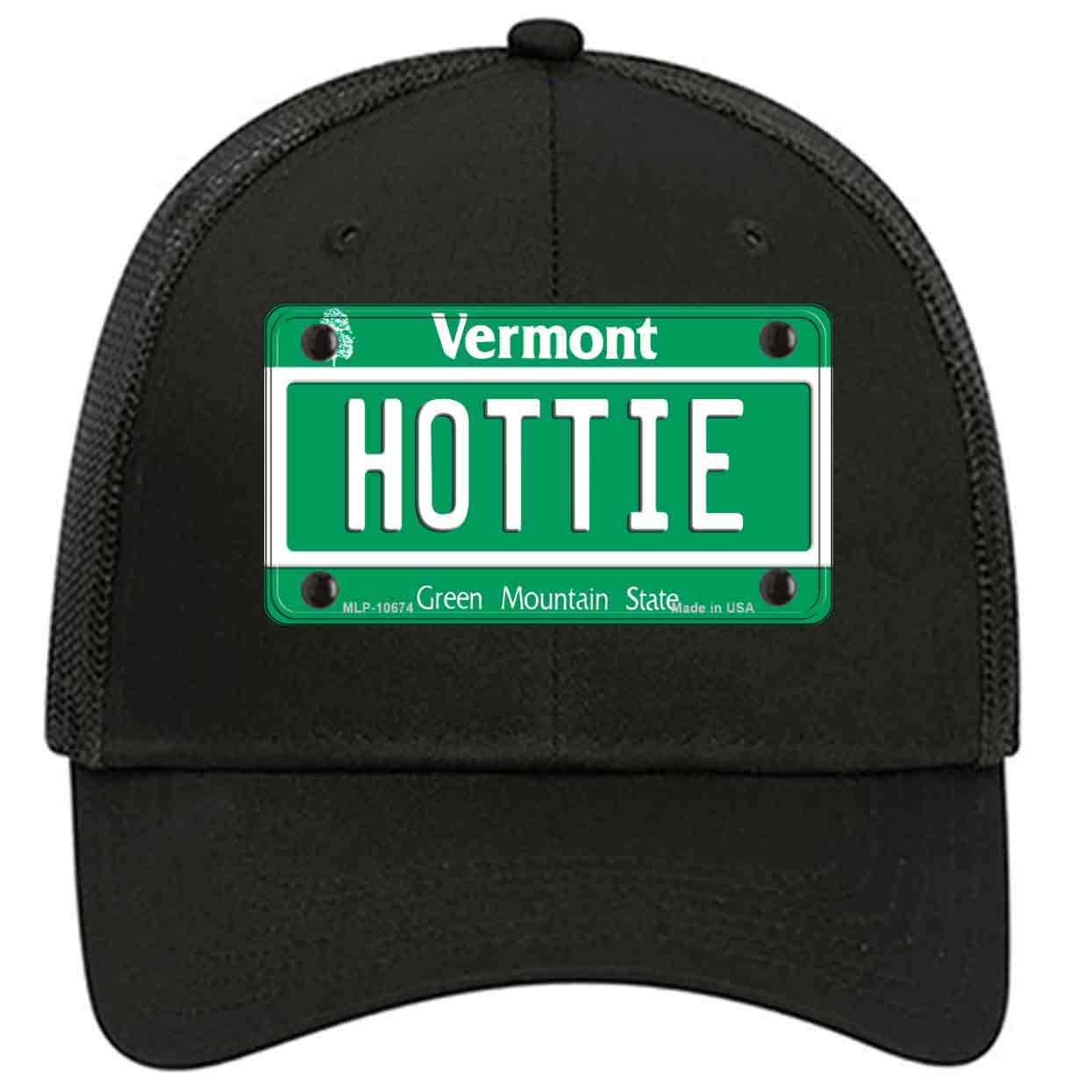 Hottie Vermont Novelty Black Mesh License Plate Hat
