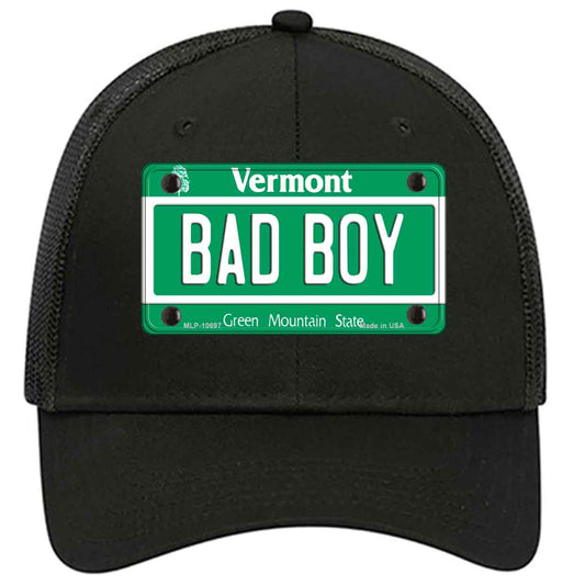Bad Boy Vermont Novelty Black Mesh License Plate Hat