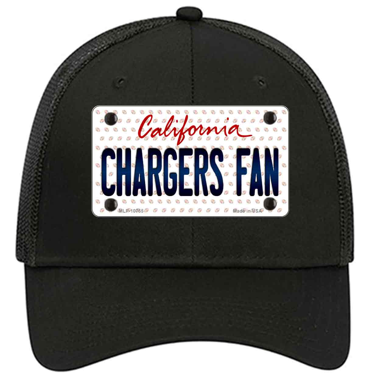 Chargers Fan California Novelty Black Mesh License Plate Hat
