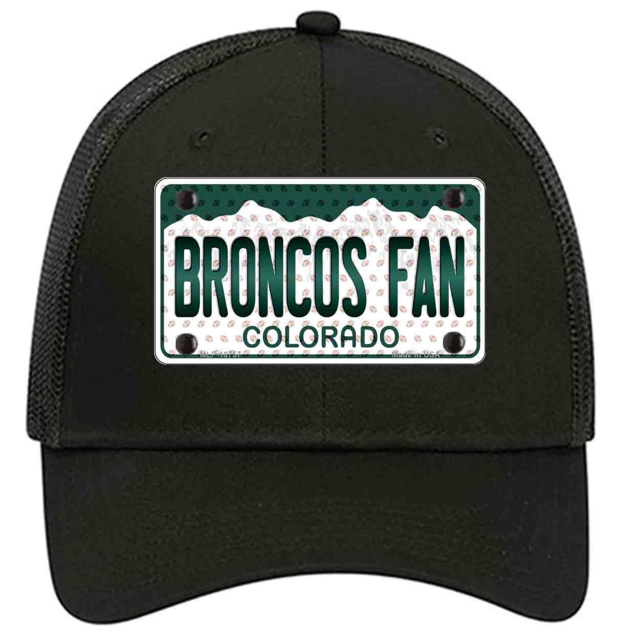 Broncos Fan Colorado Novelty Black Mesh License Plate Hat