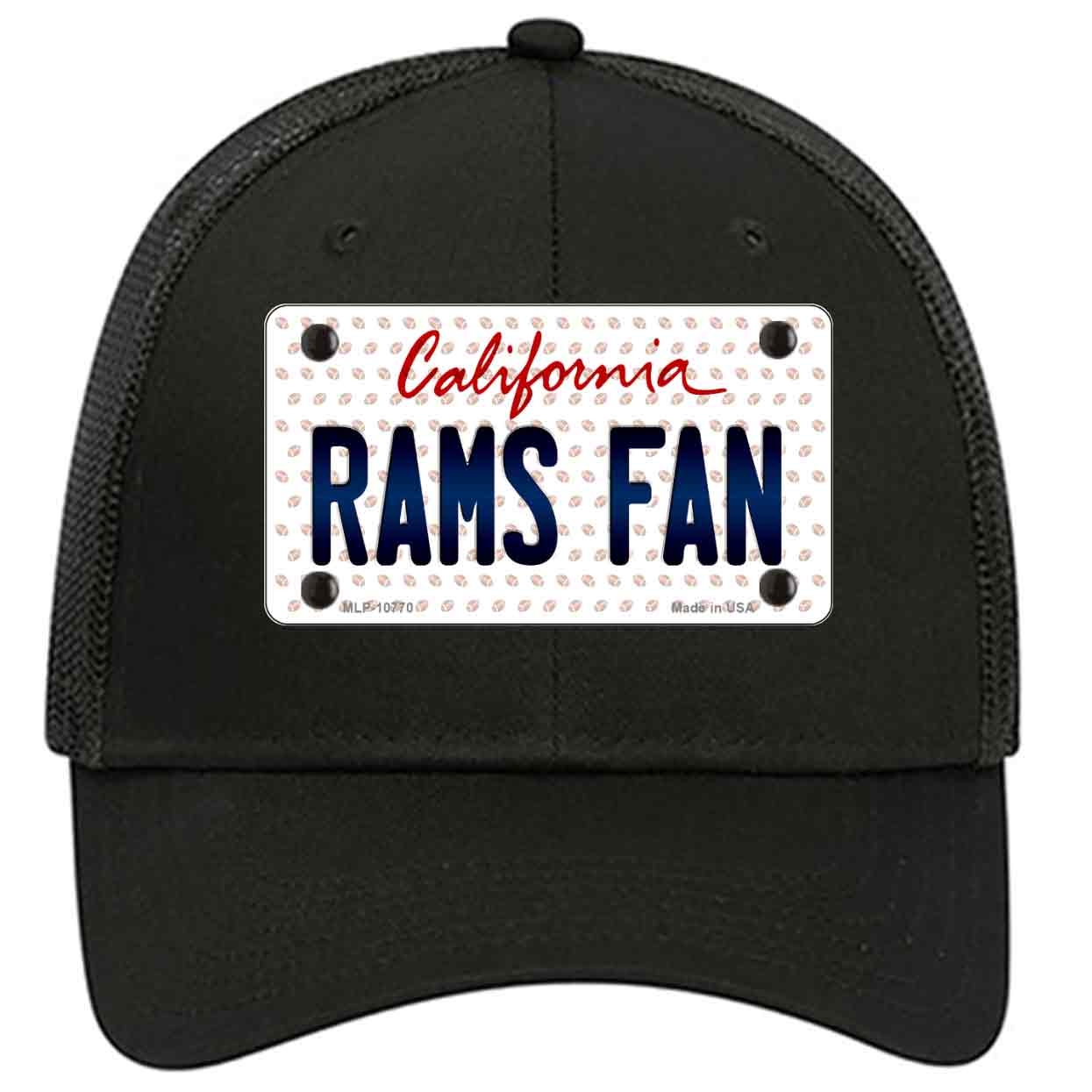 Rams Fan California Novelty Black Mesh License Plate Hat