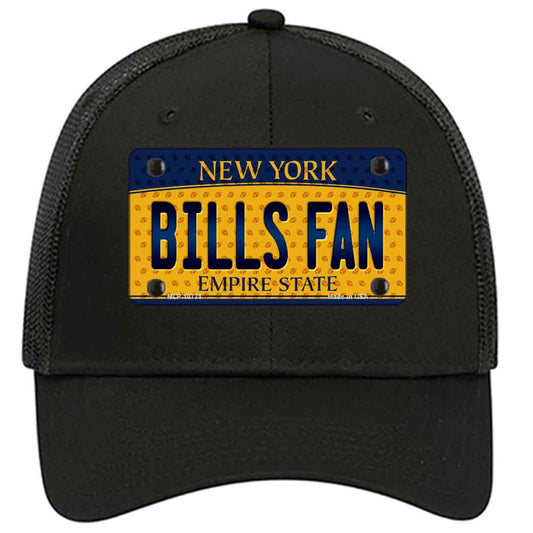 Bills Fan New York Novelty Black Mesh License Plate Hat