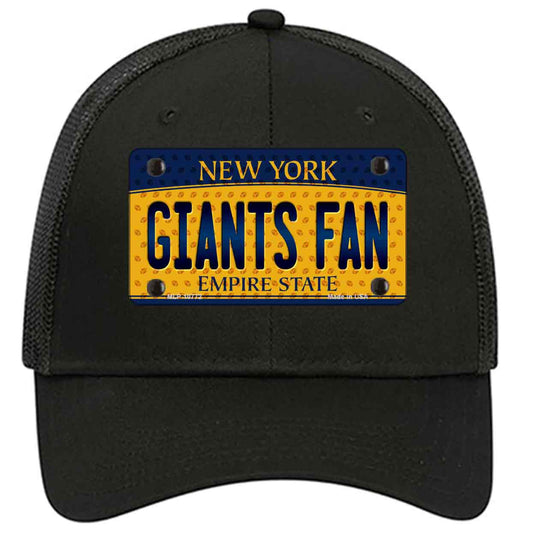 Giants Fan New York Novelty Black Mesh License Plate Hat