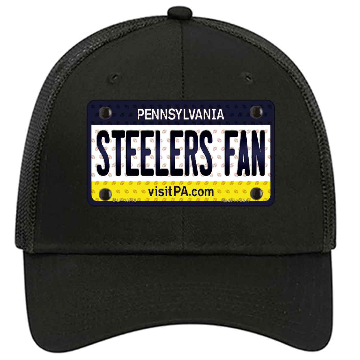 Steelers Fan Pennsylvania Novelty Black Mesh License Plate Hat
