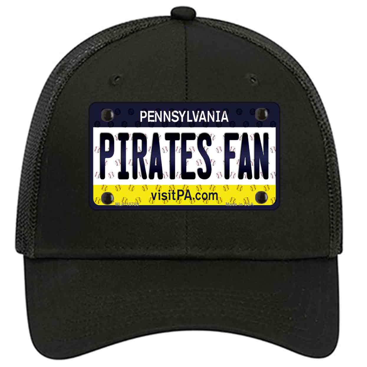 Pirates Fan Pennsylvania Novelty Black Mesh License Plate Hat