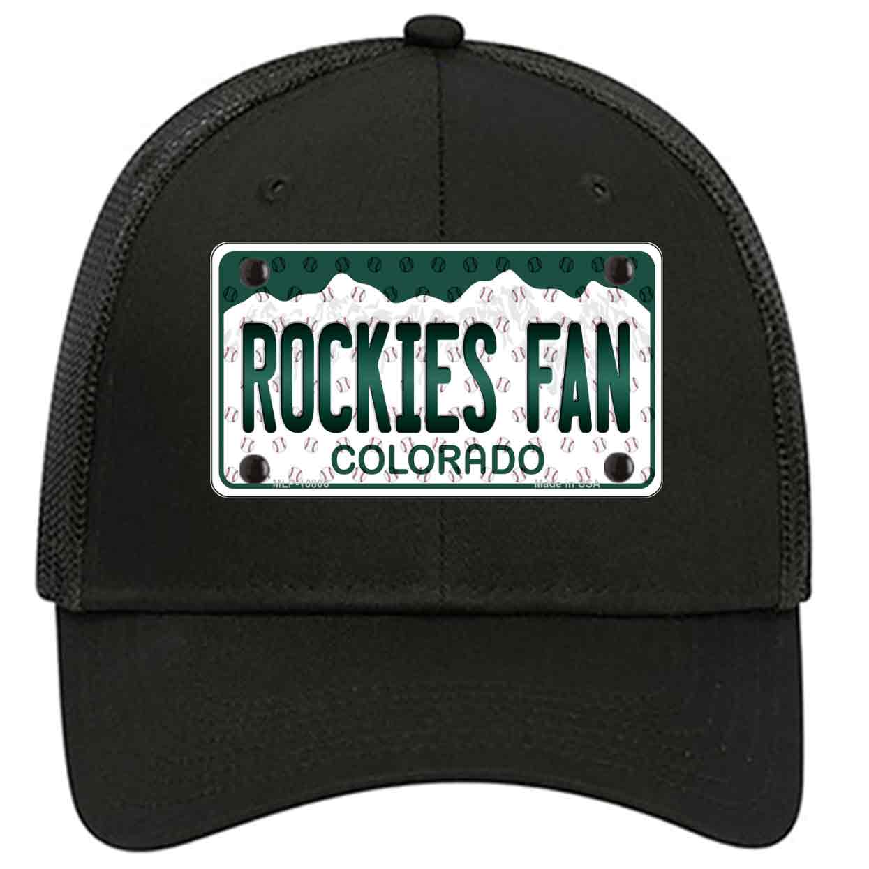 Rockies Fan Colorado Novelty Black Mesh License Plate Hat