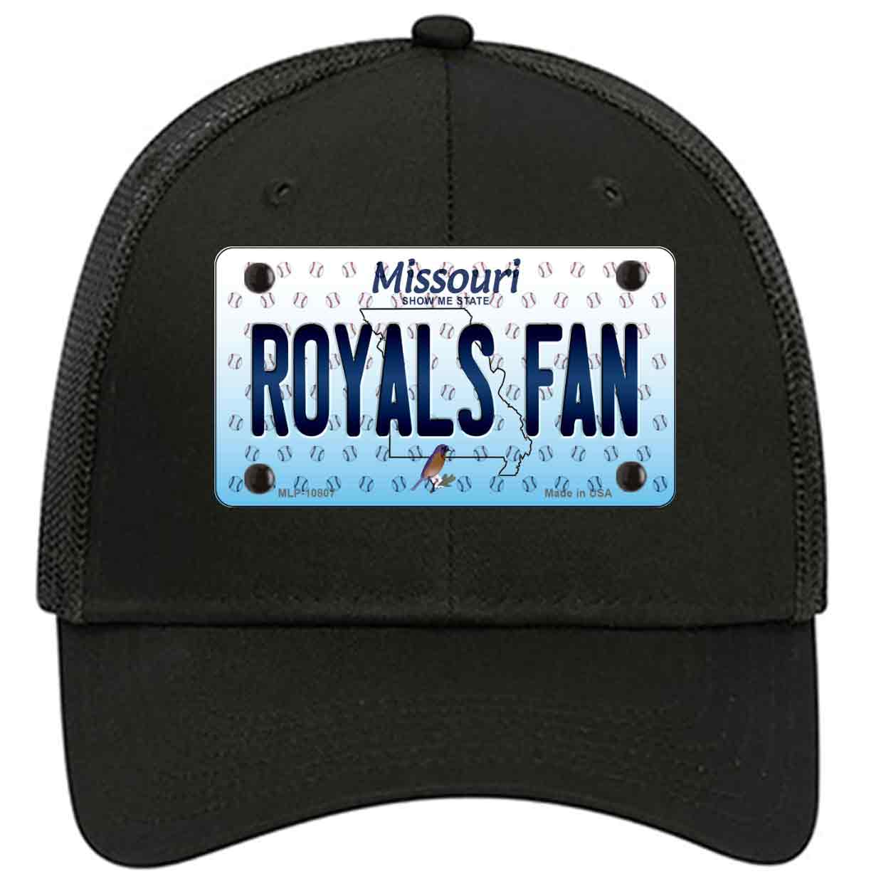 Royals Fan Missouri Novelty Black Mesh License Plate Hat